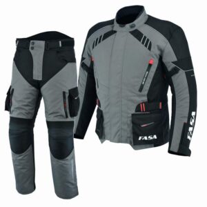 Motorbike Suit With Protectors Black and Gray